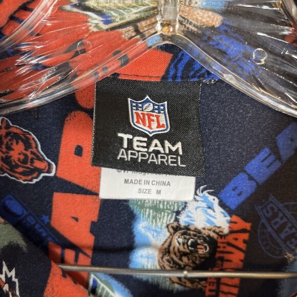 NFL Chicago Bears Mens Medium Shirt Button Front Short Sleeves All Over Print - Picture 3 of 8